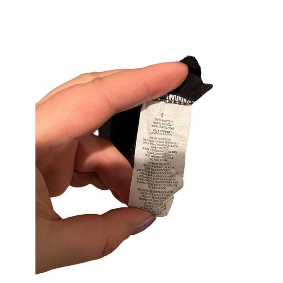 Seven 7 jeans Blouse Top Women's Size S Black Lace Floral Long Sleeve Crew Neck - Picture 3 of 4